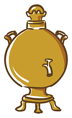 Image showing A round-shaped samovar vector or color illustration