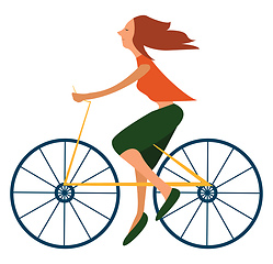 Image showing Blue bicycle, vector color illustration.