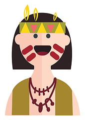 Image showing Native american indian in traditional outfit  vector illustratio