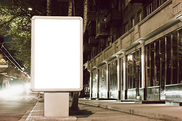 Image showing Blank citylight for advertising at the city around, copyspace for your text, image, design