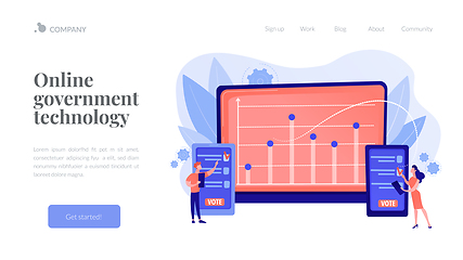 Image showing Electronic voting concept landing page