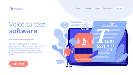 Image showing Speech to text concept landing page