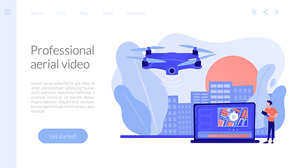 Image showing Aerial videography concept landing page