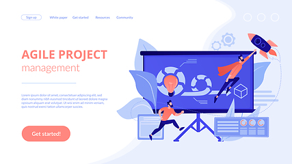 Image showing Agile project managementconcept landing page.