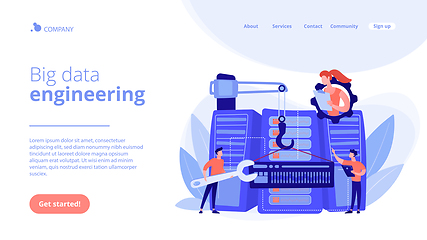 Image showing Big data engineering concept landing page.