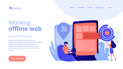 Image showing Progressive web app concept landing page.