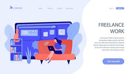 Image showing Freelance work concept landing page