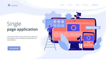 Image showing Single page application concept landing page.