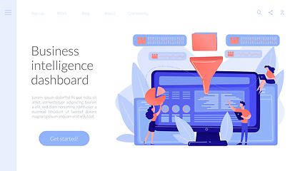 Image showing Business intelligence dashboard concept landing page.