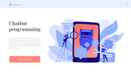Image showing Chatbot app developmentconcept landing page.