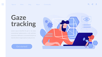 Image showing Eye tracking technology concept landing page.