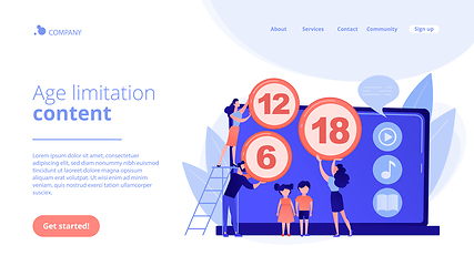 Image showing Content rating system concept landing page.