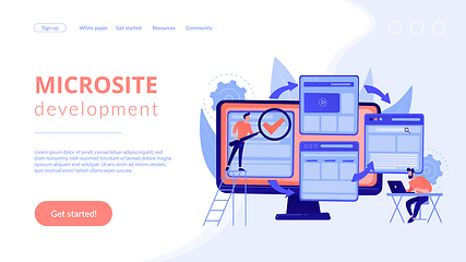 Image showing Microsite development concept landing page