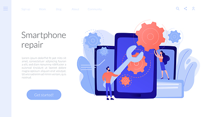 Image showing Smartphone repair concept landing page.