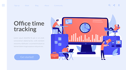 Image showing Time and attendance tracking system concept landing page