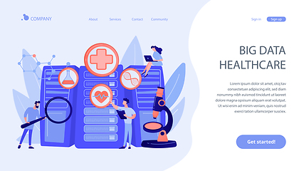 Image showing Big data healthcare concept landing page.