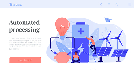 Image showing Innovative battery technology concept landing page.