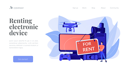 Image showing Renting electronic device concept landing page.