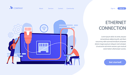 Image showing Ethernet connection concept landing page.