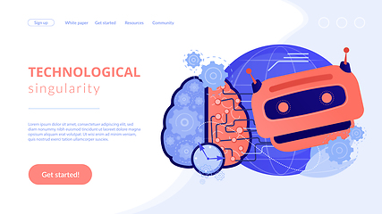 Image showing Technological singularity concept landing page