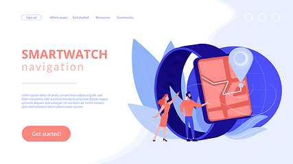 Image showing Smartwatch navigation concept landing page.