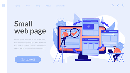 Image showing Microsite development concept landing page