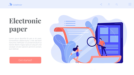 Image showing Electronic paper concept landing page.