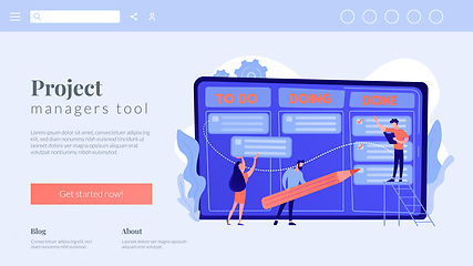Image showing Task management concept landing page.