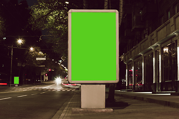 Image showing Blank citylight for advertising at the city around, copyspace for your text, image, design