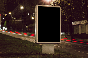 Image showing Blank citylight for advertising at the city around, copyspace for your text, image, design