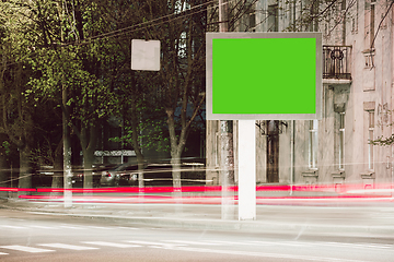 Image showing Blank billboard for advertising at the city around, copyspace for your text, image, design