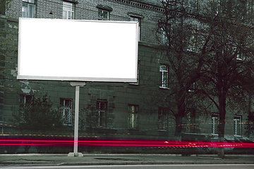 Image showing Blank billboard for advertising at the city around, copyspace for your text, image, design