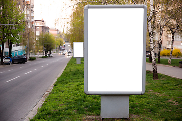 Image showing Blank citylight for advertising at the city around, copyspace for your text, image, design