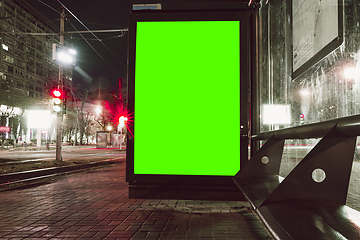 Image showing Blank citylight for advertising at the city around, copyspace for your text, image, design