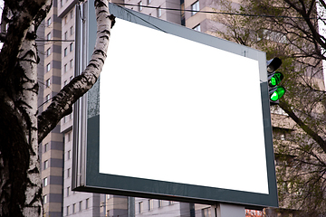 Image showing Blank billboard for advertising at the city around, copyspace for your text, image, design