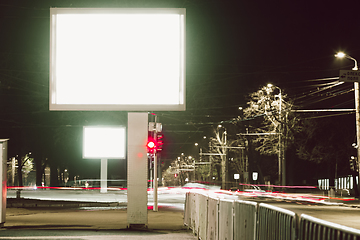 Image showing Blank billboard for advertising at the city around, copyspace for your text, image, design