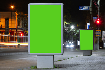 Image showing Blank citylight for advertising at the city around, copyspace for your text, image, design