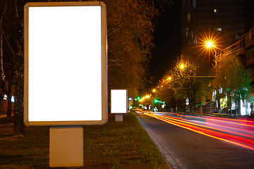 Image showing Blank citylight for advertising at the city around, copyspace for your text, image, design