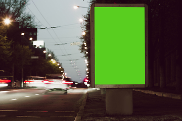 Image showing Blank citylight for advertising at the city around, copyspace for your text, image, design