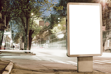 Image showing Blank citylight for advertising at the city around, copyspace for your text, image, design