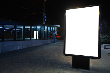 Image showing Blank citylight for advertising at the city around, copyspace for your text, image, design