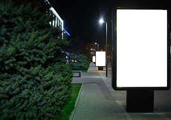 Image showing Blank citylight for advertising at the city around, copyspace for your text, image, design