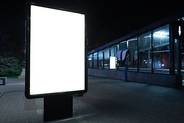 Image showing Blank citylight for advertising at the city around, copyspace for your text, image, design