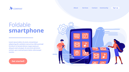 Image showing Foldable smartphone concept landing page.