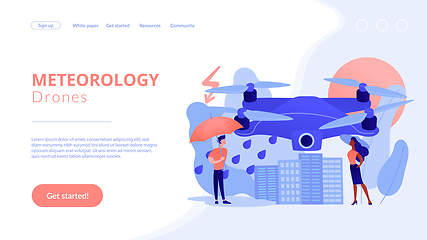 Image showing Meteorology drones concept landing page.