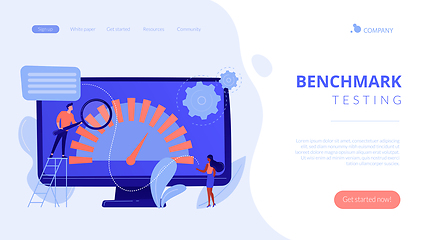 Image showing Benchmark testing concept landing page.