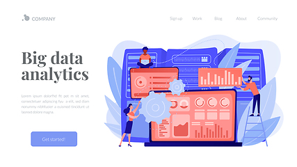 Image showing Big data visualization concept landing page.