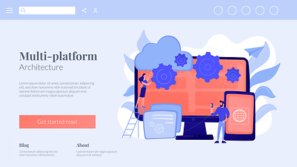 Image showing Cross-platform programming concept landing page.