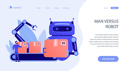 Image showing Labor substitution concept landing page.