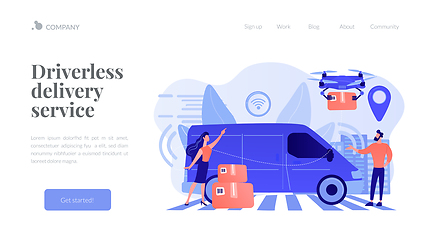 Image showing Autonomous courier concept landing page.